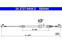 Cable del freno de mano 24.3727-0444.2 ATE para MERCEDES-BENZ VW