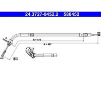 Cable del freno de mano 24.3727-0452.2 ATE para MERCEDES-BENZ CLASE A