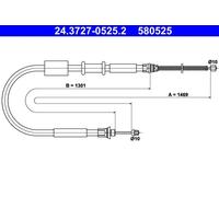 Cable del freno de mano 24.3727-0525.2 ATE para FIAT PUNTO PUNTO Descapotable
