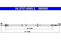 ATE 24.3727-0565.2 Cable de freno de mano