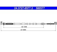ATE Cable de freno de mano trasero izquierdo para FIAT Punto – Ref. 24.3727-0577.2
