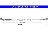 ATE Cable de freno de mano para FIAT: Punto & ALFA ROMEO: Mi.To & ABARTH: Punto Evo, Grande Punto (Ref: 24.3727-0579.2)