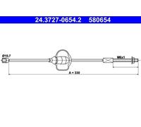 ATE 24.3727-0654.2 Cable de freno de mano