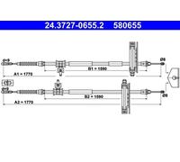 ATE 24.3727-0655.2 Cable de freno de mano