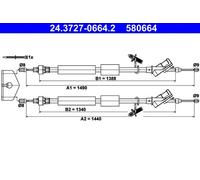 Cable de freno de mano ATE 24.3727-0664.2