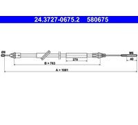 Cable, freno de servicio ATE 24.3727-0675.2