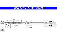 Cable del freno de mano 24.3727-0744.2 ATE para OPEL CORSA B TIGRA