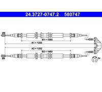 ATE 24.3727-0747.2 Cable de freno de mano