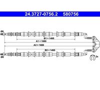 Cable de freno de mano ATE 24.3727-0756.2