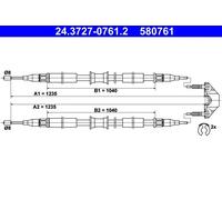 ATE 24.3727-0761.2 Cable de freno de mano
