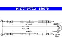 Cable del freno de mano 24.3727-0770.2 ATE para OPEL ASTRA H Station Wagon