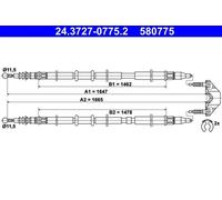 Cable del freno de mano 24.3727-0775.2 ATE para OPEL ASTRA H GTC ASTRA H