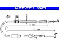 ATE 24.3727-0777.2 Cable de freno de mano