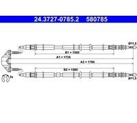 ATE 24.3727-0785.2 Cable de freno de mano
