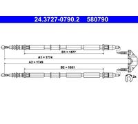 ATE 24.3727-0790.2 Cable de freno de mano