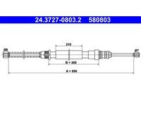 Cable del freno de mano 24.3727-0803.2 ATE para PEUGEOT 405 I 405 II 405 I Break
