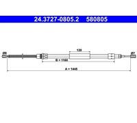 ATE Cable de freno de mano para PEUGEOT: 309 (Ref: 24.3727-0805.2)