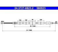 Cable del freno de mano 24.3727-0823.2 ATE para PEUGEOT 306 Hatchback 306 Break