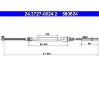 Cable del freno de mano 24.3727-0824.2 ATE para PEUGEOT 406 406 Break