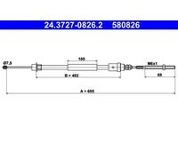 Cable del freno de mano 24.3727-0826.2 ATE para PEUGEOT 406 406 Break 406 Coupé