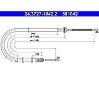 ATE Cable de freno de mano para RENAULT: Kangoo & NISSAN: Kubistar (Ref: 24.3727-1042.2)