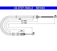 Cable del freno de mano 24.3727-1043.2 ATE para RENAULT KANGOO Express KANGOO