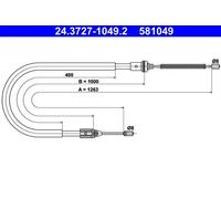 Cable del freno de mano 24.3727-1049.2 ATE para RENAULT CLIO II THALIA I