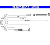 Cable del freno de mano 24.3727-1057.2 ATE para RENAULT MEGANE I