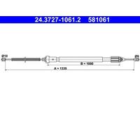 Cable del freno de mano 24.3727-1061.2 ATE para RENAULT CLIO II THALIA I
