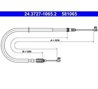 ATE 24.3727-1065.2 Cable de freno de mano