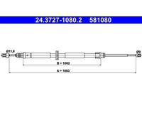 Cable del freno de mano 24.3727-1080.2 ATE para RENAULT MEGANE III Coupé