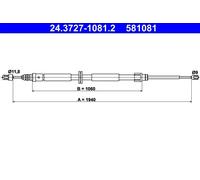 Cable de freno de mano ATE 24.3727-1081.2
