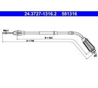 ATE 24.3727-1316.2 Cable de freno de mano