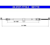 ATE Cable de freno de mano para NISSAN: Micra (Ref: 24.3727-1719.2)
