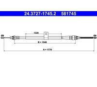 ATE 24.3727-1745.2 Cable de freno de mano