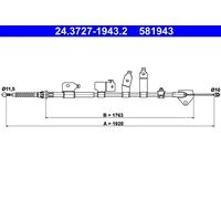 ATE 24.3727-1943.2 Cable de freno de mano