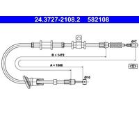 Cable del freno de mano 24.3727-2108.2 ATE para MITSUBISHI CARISMA CARISMA Sedán