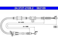 ATE 24.3727-2109.2 Cable de freno de mano