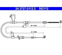 Cable, freno de servicio ATE 24.3727-2112.2 izquierda
