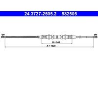 Cable del freno de mano 24.3727-2505.2 ATE para SKODA OCTAVIA I OCTAVIA I Combi