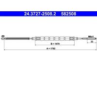 Cable del freno de mano 24.3727-2508.2 ATE para SKODA VW
