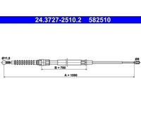 Cable del freno de mano 24.3727-2510.2 ATE para SKODA SUPERB II