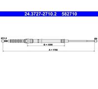 ATE 24.3727-2710.2 Cable de freno de mano