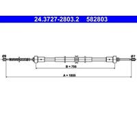 ATE 24.3727-2803.2 Cable de freno de mano