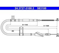 Cable del freno de mano 24.3727-3100.2 ATE para HYUNDAI ATOS