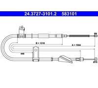 ATE Cable de freno de mano para HYUNDAI: Atos, Atos Prime, Amica (Ref: 24.3727-3101.2)
