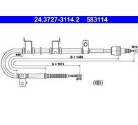 ATE 24.3727-3114.2 Cable de freno de mano