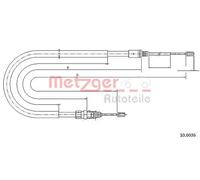 Cable del freno de mano Atrás izquierda 10.6036 METZGER para PEUGEOT 207 207 CC