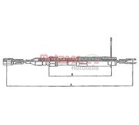 Cable del freno de mano Atrás izquierda 10.943 METZGER para MERCEDES-BENZ 190