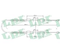 Cable del freno de mano Tambor C0175B LPR para PEUGEOT FIAT CITROËN